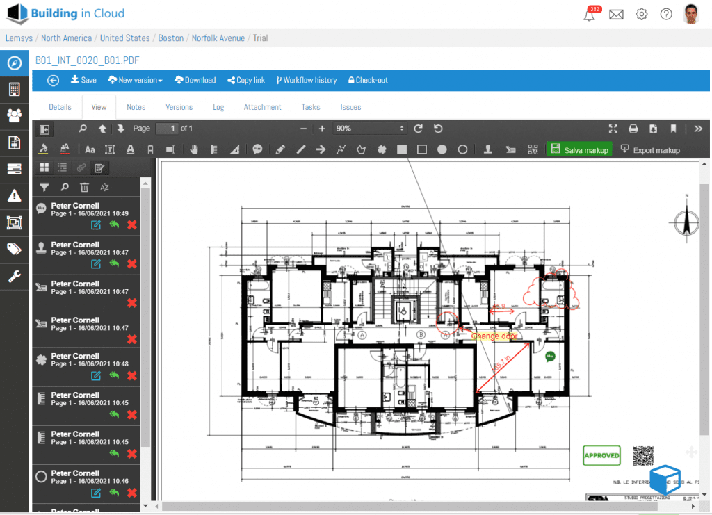 pdf markup - gestione documentale con Building in Cloud